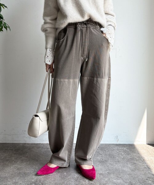 DouDou（ドゥドゥ）の「ガーメントダイ切替パンツ（その他パンツ・レディース・ブラウン/ホワイト系その他/カーキ・FREE）」の18枚目の写真