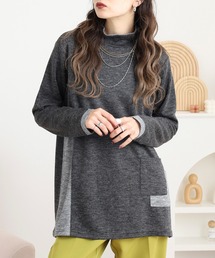 BRODIAEA 配色ポケットハイネックチュニック