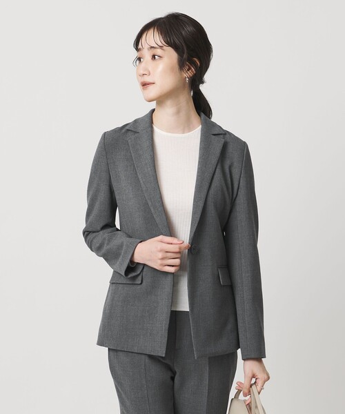 UNITED ARROWS(ユナイテッドアローズ)の「ダブルクロス ジャケット ‐ウォッシャブル‐(テーラードジャケット・レディース・ダークグレー/ネイビー・40/36/38)」の1枚目の写真