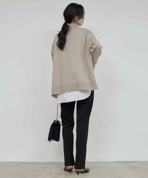 セール】【手洗い可】【全骨格対応】オーバータートルニット（ニット