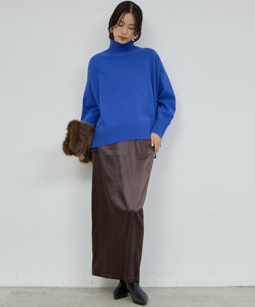 セール】【手洗い可】【全骨格対応】オーバータートルニット（ニット