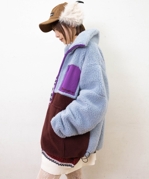 2 RNA ブリコラージュ5ポケット J2163 マルチカラーボアジャケット（ブルゾン）｜RNA（アールエヌエー