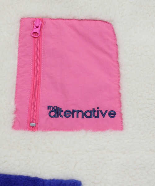 RNA（アールエヌエー）の「J2163 マルチカラーボアジャケット（ブルゾン・レディース・ブルー/ホワイト×ブルー/チャコール・MEDIUM）」の22枚目の写真