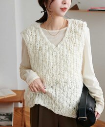 【WEB限定】手編み風ベスト