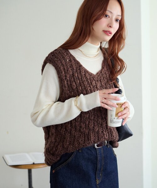DISCOAT（ディスコート）の「手編み風ベスト（ベスト）」 - WEAR