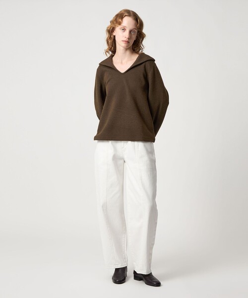 Steven Alan（スティーブンアラン）の「＜Steven Alan＞ブークレー ダンボール プルオーバー（Tシャツ/カットソー・レディース・ダークブラウン/ネイビー/オフホワイト・FREE）」の5枚目の写真