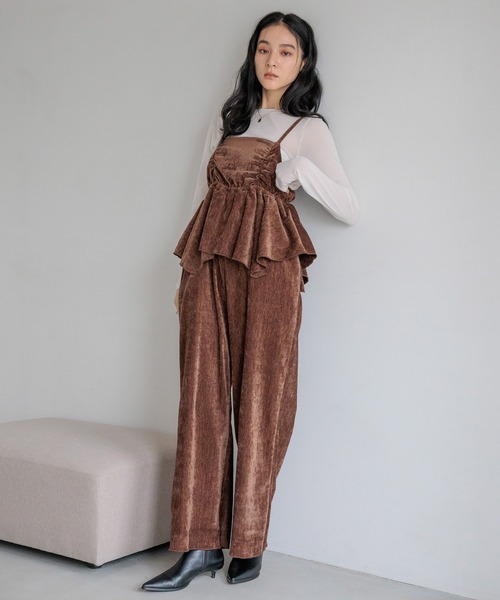 セール】ベロアキャミサロペット 603289（サロペット/オーバーオール