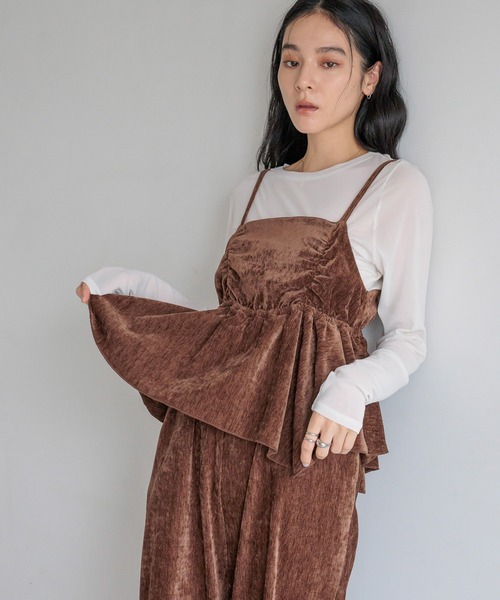 セール】ベロアキャミサロペット 603289（サロペット/オーバーオール