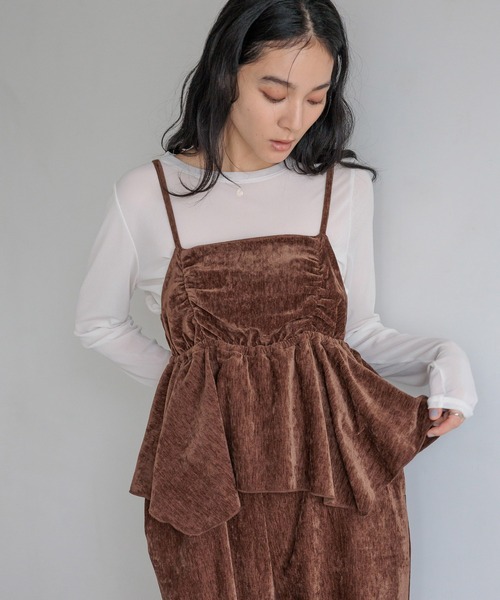 セール】ベロアキャミサロペット 603289（サロペット/オーバーオール