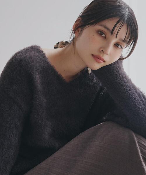 THE SHOP TK （ザ ショップ ティーケー ）の「【選べる7色/華やかで柔らか】ふわふわフェザーニット/洗える・前後2WAY（ニット/セーター・レディース・グレー/ブルー/ワインレッド/ベージュ/スミクロ/ネイビー系5/アイボリー・13/12）」の21枚目の写真