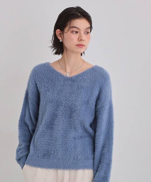 THE SHOP TK (ザ ショップ ティーケー )の「【華やかで柔らか】ふわふわフェザーニット/洗える・前後2WAY(ニット/セーター・レディース・グレー/ブルー/ワインレッド/ベージュ/スミクロ/ネイビー系5/アイボリー・13/12)」の21枚目の写真