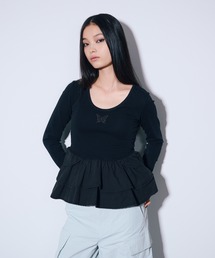 ANNA SUI NYC | ペプラムテレコトップス(Tシャツ/カットソー)