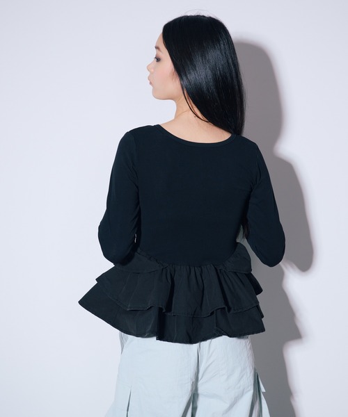 ANNA SUI NYC(アナ スイ エヌ ワイ シー)の「ペプラムテレコトップス(Tシャツ/カットソー・レディース・ブラウン/ホワイト/ブラック・FREE)」の19枚目の写真