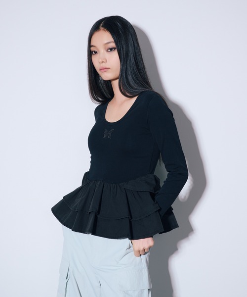 ANNA SUI NYC(アナ スイ エヌ ワイ シー)の「ペプラムテレコトップス(Tシャツ/カットソー・レディース・ブラウン/ホワイト/ブラック・FREE)」の15枚目の写真