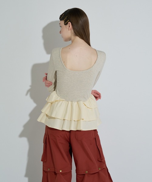 ANNA SUI NYC(アナ スイ エヌ ワイ シー)の「ペプラムテレコトップス(Tシャツ/カットソー・レディース・ブラウン/ホワイト/ブラック・FREE)」の10枚目の写真