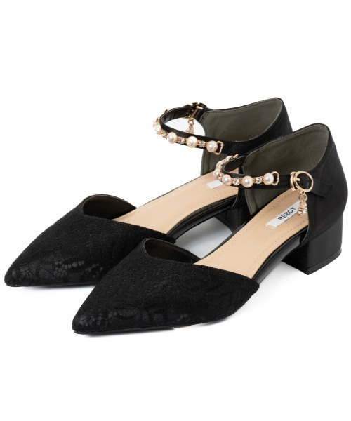 REZOY（リゾイ）の「【25AW新作】【REZOY】パールストラップポインテッドトゥラメヒールパンプス（パンプス・レディース・ブラック/ピンクベージュ・23.5cm/23cm/22.5cm/22cm/24.5cm/24cm）」の3枚目の写真