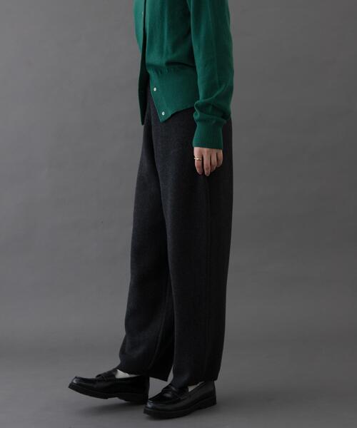 FORK&SPOON（フォークアンドスプーン）の「FORK&SPOON　コットンウールニットパンツ（その他パンツ・レディース・ブラウン/チャコールグレー・2/1）」の2枚目の写真