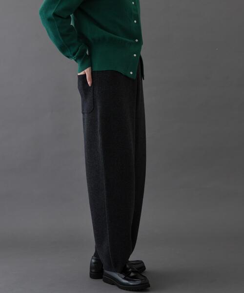 FORK&SPOON（フォークアンドスプーン）の「FORK&SPOON　コットンウールニットパンツ（その他パンツ・レディース・ブラウン/チャコールグレー・2/1）」の3枚目の写真