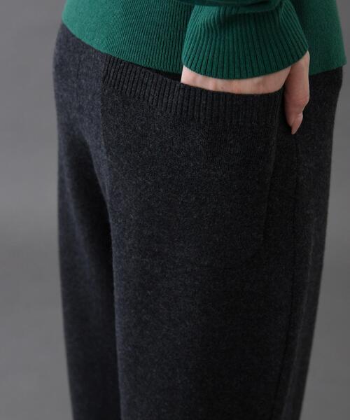 FORK&SPOON（フォークアンドスプーン）の「FORK&SPOON　コットンウールニットパンツ（その他パンツ・レディース・ブラウン/チャコールグレー・2/1）」の5枚目の写真