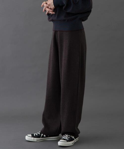 FORK&SPOON（フォークアンドスプーン）の「FORK&SPOON　コットンウールニットパンツ（その他パンツ・レディース・ブラウン/チャコールグレー・2/1）」の14枚目の写真