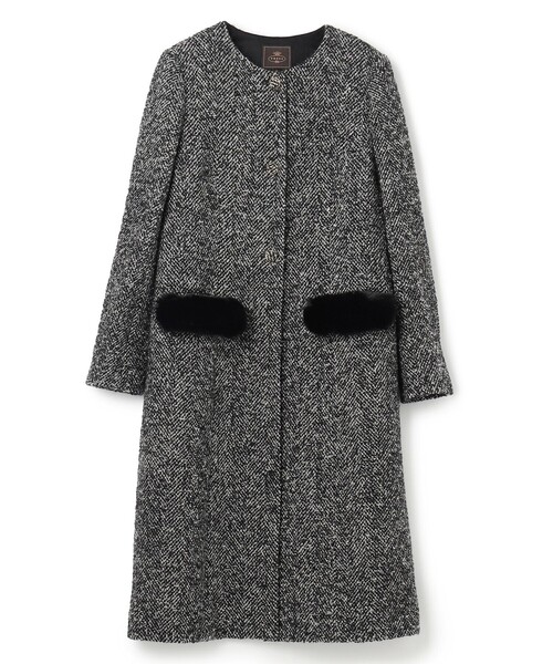 TOCCA(トッカ)の「SNOWBERRY POCKET TWEED コート(ノーカラーコート・レディース・ピンク系5/ブラック系5・0/6/4/2)」の7枚目の写真