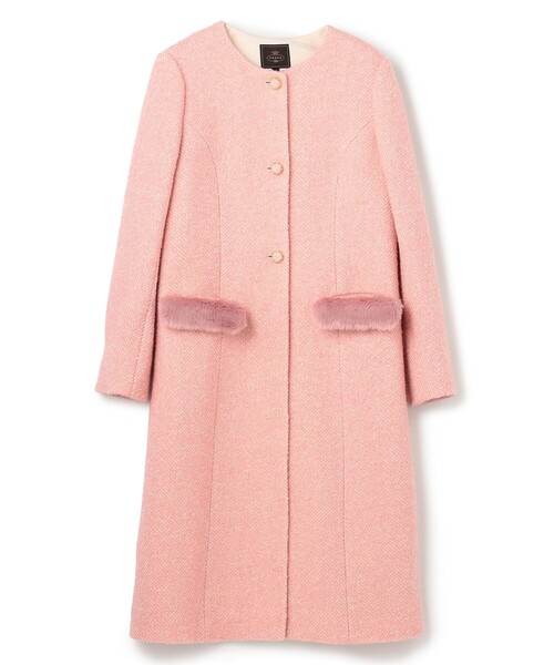 TOCCA(トッカ)の「SNOWBERRY POCKET TWEED コート(ノーカラーコート・レディース・ピンク系5/ブラック系5・0/6/4/2)」の8枚目の写真