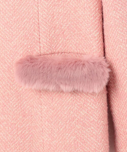 TOCCA(トッカ)の「SNOWBERRY POCKET TWEED コート(ノーカラーコート・レディース・ピンク系5/ブラック系5・0/6/4/2)」の12枚目の写真