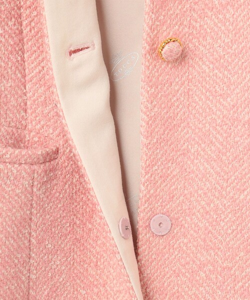 TOCCA(トッカ)の「SNOWBERRY POCKET TWEED コート(ノーカラーコート・レディース・ピンク系5/ブラック系5・0/6/4/2)」の15枚目の写真