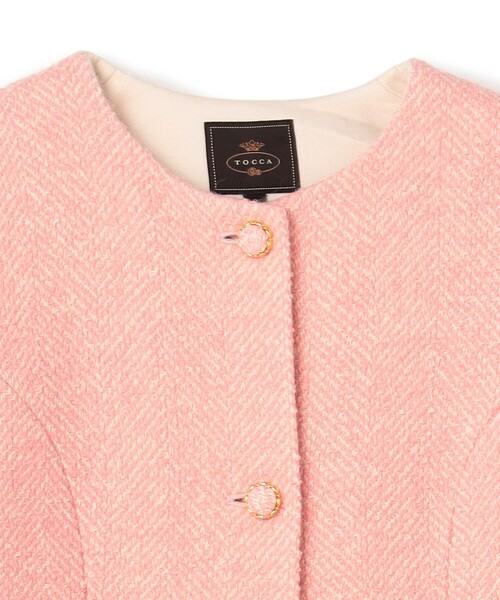TOCCA(トッカ)の「SNOWBERRY POCKET TWEED コート(ノーカラーコート・レディース・ピンク系5/ブラック系5・0/6/4/2)」の17枚目の写真