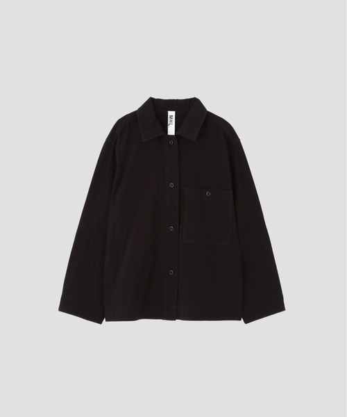 MHL.（エムエイチエル）の「GARMENT DYE PLATED ORGANIC COT（シャツ/ブラウス・レディース・ブラック/ブルー・1/2）」の7枚目の写真
