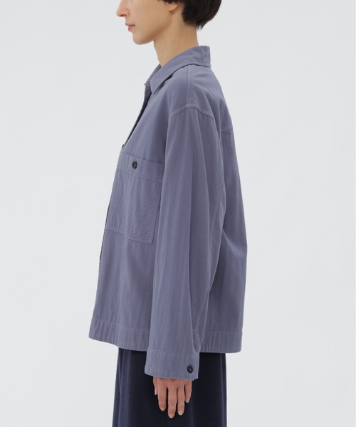 MHL.（エムエイチエル）の「GARMENT DYE PLATED ORGANIC COT（シャツ/ブラウス・レディース・ブラック/ブルー・1/2）」の10枚目の写真