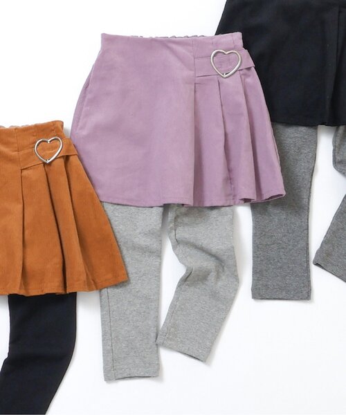 apres les cours（アプレレクール）の「【ジュニア対応】レギンス付きプリーツスカート（スカート・キッズ・ブラック/キャメル/ラベンダー・80/90/100/110/120/130/140）」の3枚目の写真