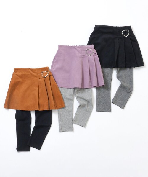 apres les cours（アプレレクール）の「【ジュニア対応】レギンス付きプリーツスカート（スカート・キッズ・ブラック/キャメル/ラベンダー・80/90/100/110/120/130/140）」の10枚目の写真
