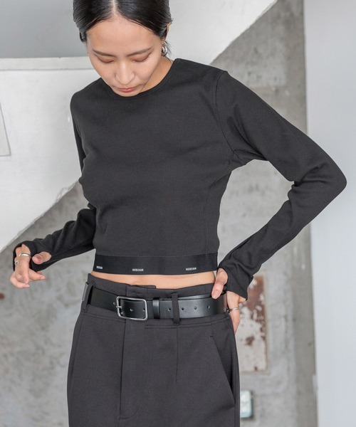 HEREIAM(ヘレイアム)の「【HEREIAM】カップ付きリブプルオーバー(Tシャツ/カットソー・レディース・グレー/ブラック・SMALL/MEDIUM/LARGE)」の15枚目の写真