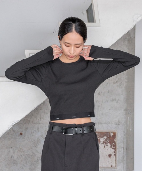 HEREIAM(ヘレイアム)の「【HEREIAM】カップ付きリブプルオーバー(Tシャツ/カットソー・レディース・グレー/ブラック・SMALL/MEDIUM/LARGE)」の16枚目の写真