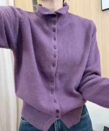多ボタン ハーフタートル カーディガン