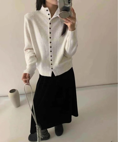 BLANC FICELLE(ブランフィセル)の「多ボタン ハーフタートル カーディガン(カーディガン/ボレロ・レディース・グレー/ピンク/レッド/ダークグレー/パープル/Off White・FREE)」の15枚目の写真