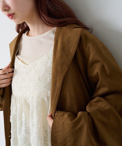 Kastane（カスタネ）の「【セットアップ対応】フラワージャガードチュニック（チュニック・レディース・ブラック/アイボリー・FREE）」の5枚目の写真