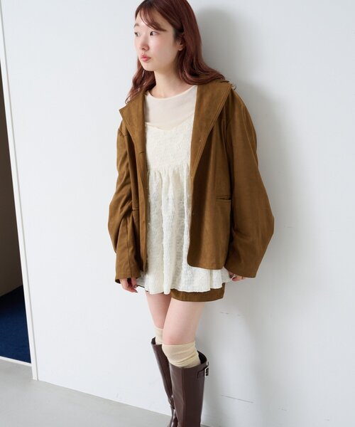 Kastane（カスタネ）の「【セットアップ対応】フラワージャガードチュニック（チュニック・レディース・ブラック/アイボリー・FREE）」の8枚目の写真