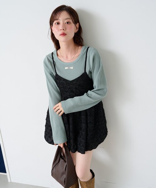 Kastane カスタネ チュニック トップス セット売り セットアップ対応】フラワージャガードチュニック（チュニック