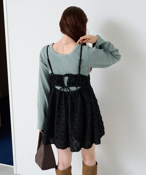 Kastane（カスタネ）の「【セットアップ対応】フラワージャガードチュニック（チュニック・レディース・ブラック/アイボリー・FREE）」の13枚目の写真