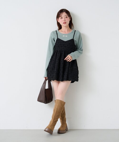 Kastane（カスタネ）の「【セットアップ対応】フラワージャガードチュニック（チュニック・レディース・ブラック/アイボリー・FREE）」の15枚目の写真