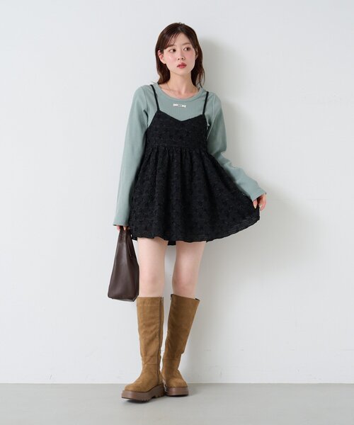 Kastane（カスタネ）の「【セットアップ対応】フラワージャガードチュニック（チュニック・レディース・ブラック/アイボリー・FREE）」の16枚目の写真