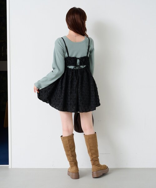 Kastane（カスタネ）の「【セットアップ対応】フラワージャガードチュニック（チュニック・レディース・ブラック/アイボリー・FREE）」の18枚目の写真