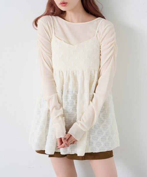 Kastane（カスタネ）の「【セットアップ対応】フラワージャガードチュニック（チュニック・レディース・ブラック/アイボリー・FREE）」の19枚目の写真