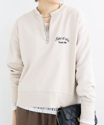 le.coeur blanc | 刺繍入りハーフジップスウェット(スウェット)