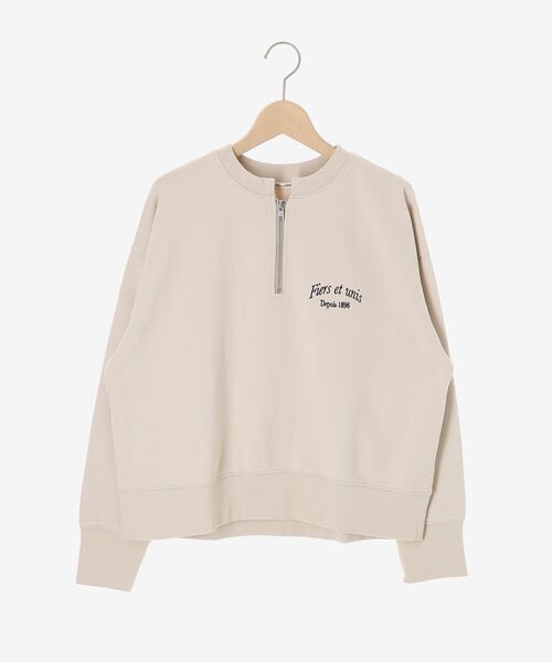 le.coeur blanc（ルクールブラン）の「刺繍入りハーフジップスウェット（スウェット・レディース・ダークグレー/ベージュ・38）」の7枚目の写真
