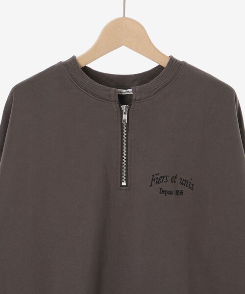 le.coeur blanc（ルクールブラン）の「刺繍入りハーフジップスウェット（スウェット・レディース・ダークグレー/ベージュ・38）」の15枚目の写真