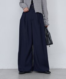 Kastane | 【2サイズ展開/低身長サイズ】B パイピングハイウエストパンツ(スラックス)