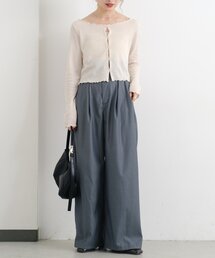 Kastane（カスタネ）の「【2サイズ展開/低身長サイズ】B パイピングハイウエストパンツ（スラックス）」